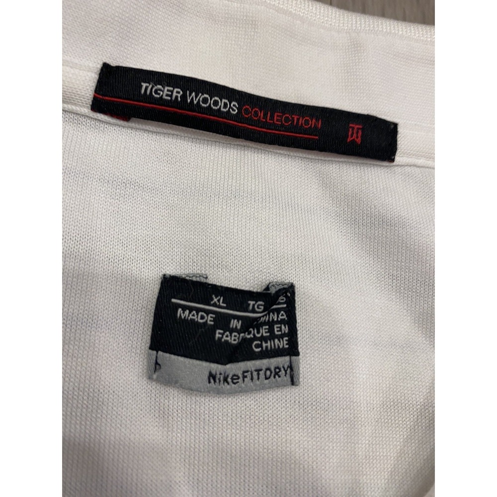Tiger Woods Collection Polo Men's‎ White/Striped Used XL - Picture 5 of 7